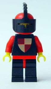 lego 1983 mini figurine cas232 Knights Tournament Knight Black Black Legs with Red Hips, Red Helmet, Black Visor 