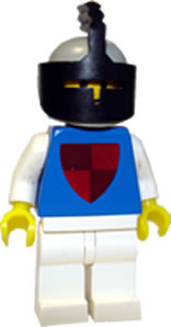 lego 1984 mini figurine cas003 Knight Shield Red/Blue, Light Gray Helmet and Black Visor 