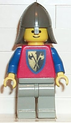 lego 1986 mini figurine cas109 Crusader Axe Light Gray Legs, Dark Gray Neck-Protector 