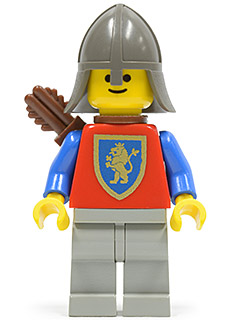 lego 1986 mini figurine cas372 Crusader Lion Light Gray Legs, Dark Gray Neck-Protector, Quiver 