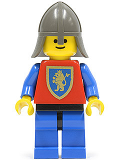 lego 1987 mini figurine cas115 Crusader Lion Blue Legs with Black Hips, Dark Gray Neck-Protector 