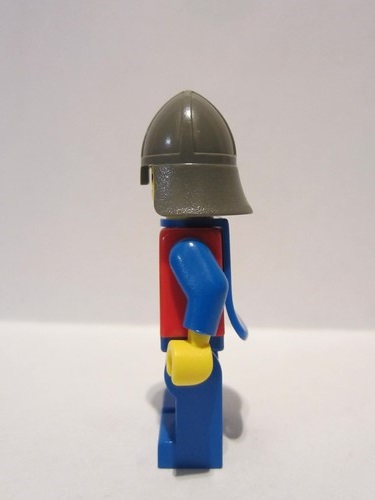 lego 1987 mini figurine cas201 Breastplate Red with Blue Arms, Blue Legs, Dark Gray Neck-Protector, Blue Plastic Cape 