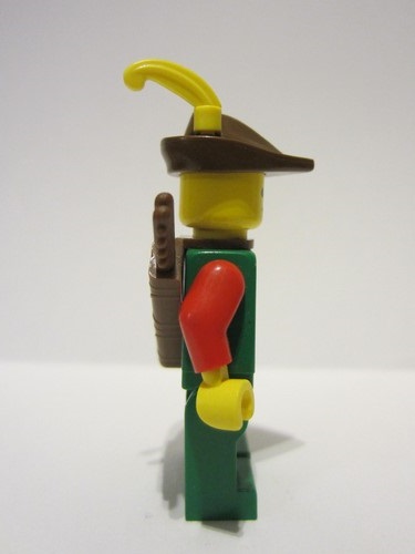 lego 1988 mini figurine cas140a Forestman Red, Brown Hat, Yellow Feather, Quiver 