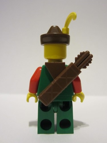 lego 1988 mini figurine cas140a Forestman Red, Brown Hat, Yellow Feather, Quiver 