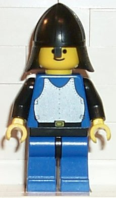 lego 1988 mini figurine cas188 Breastplate Blue with Black Arms, Blue Legs with Black Hips, Black Neck-Protector 