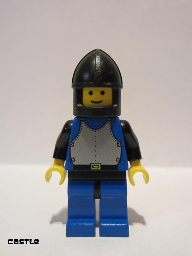 lego 1990 mini figurine cas187 Breastplate Blue with Black Arms, Blue Legs with Black Hips, Black Chin-Guard 