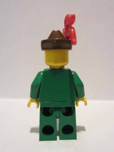 lego 1990 mini figurine cas320 Forestman Pouch, Brown Hat, Red 3-Feather Plume, Quiver 