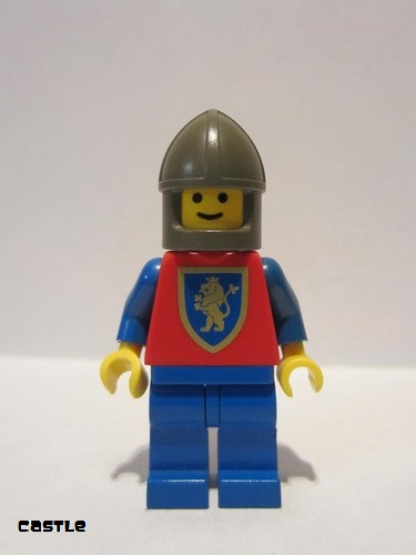 lego 1992 mini figurine cas114 Crusader Lion Blue Legs, Dark Gray Chin-Guard 