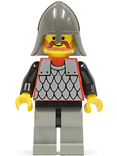 lego 1992 mini figurine cas159 Scale Mail Red with Black Arms, Light Gray Legs with Black Hips, Dark Gray Neck-Protector 