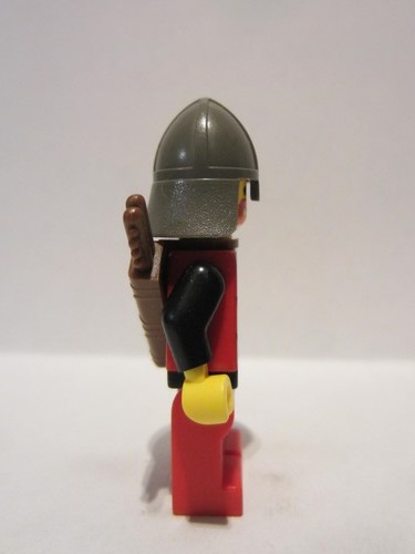 lego 1992 mini figurine cas163a Scale Mail Red with Black Arms, Red Legs with Black Hips, Dark Gray Neck-Protector, Quiver 