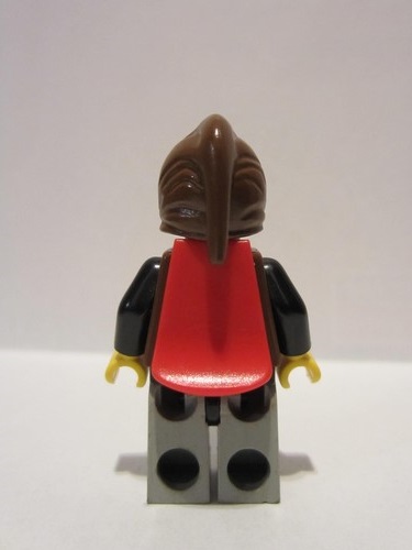lego 1992 mini figurine cas252 Wolf People Wolfpack 1 with Black Arms, Brown Hood, Red Plastic Cape 
