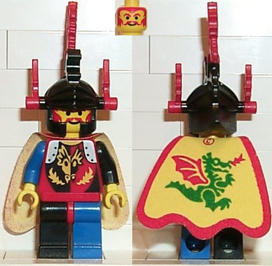 lego 1993 mini figurine cas219 Dragon Master Red Plumes, Dragon Cape 