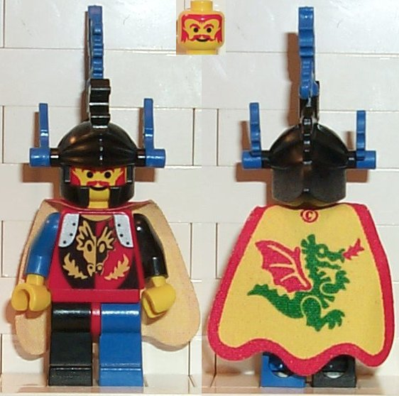 lego 1993 mini figurine cas236 Dragon Master Blue Plumes, Dragon Cape 