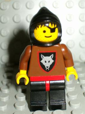 lego 1993 mini figurine cas255 Wolf People Wolfpack 2 with Brown Arms, Black Hood, no Cape 