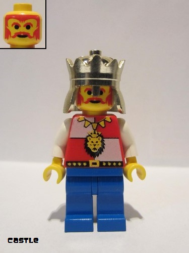 lego 1995 mini figurine cas060a King With Blue Legs without Cape and Plume 