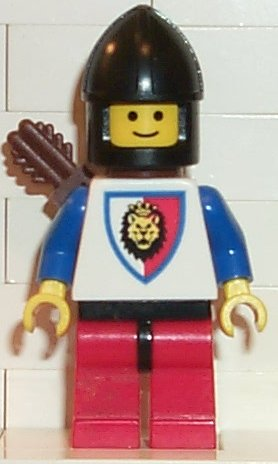 lego 1995 mini figurine cas239 Knight 1 Black Chin-Guard, with Quiver 