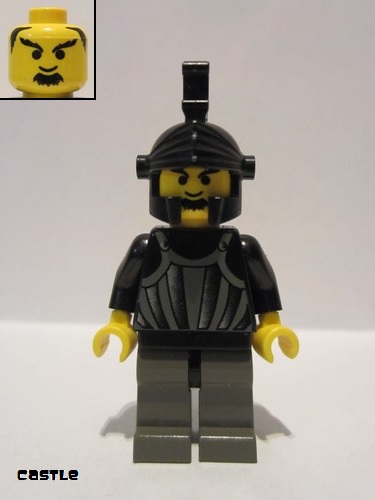 lego 1997 mini figurine cas023 Knight 1 Black Dragon Helmet, no Plume 