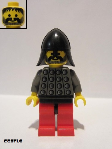 lego 1997 mini figurine cas029 Knight 3 Red Legs with Black Hips, Black Neck-Protector 