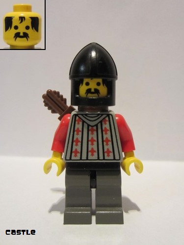 lego 1997 mini figurine cas244 Knight 2 Black Chin-Guard, Quiver 