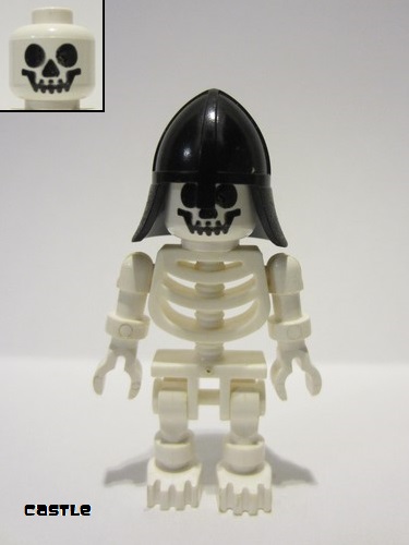 lego 2000 mini figurine gen009 Skeleton With Standard Skull, Black Neck Protector Helmet 