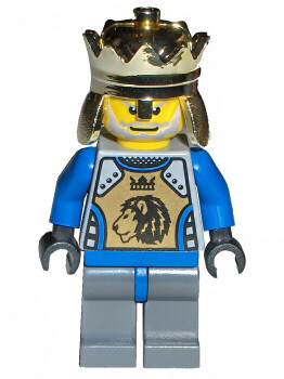 lego 2005 mini figurine cas258a King Mathias With Blue Arms 