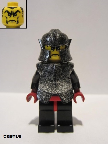 lego 2005 mini figurine cas271 Shadow Knight Speckle Black-Silver Armor and Helmet 