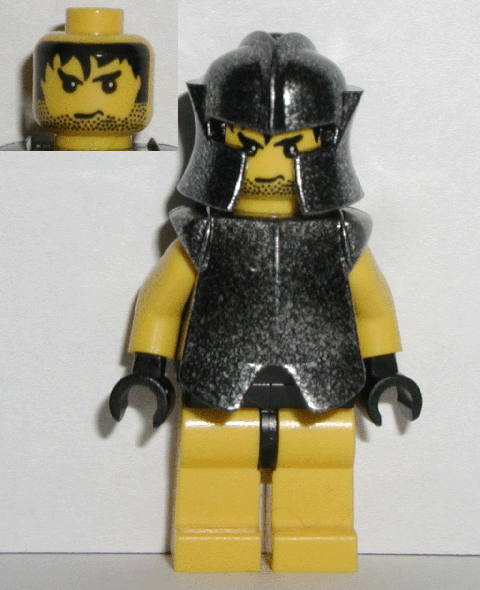 lego 2006 mini figurine cas299 Rogue Knight 2 Yellow Legs, Speckle Breastplate, Speckle Cheek Protector Helmet 