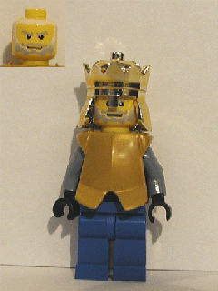 lego 2006 mini figurine cas302 Breastplate Armor over Dark Bluish Gray, King 