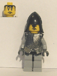 lego 2006 mini figurine cas304 Breastplate Armor over Light Bluish Gray, Black Neck-Protector, Black Moustache 