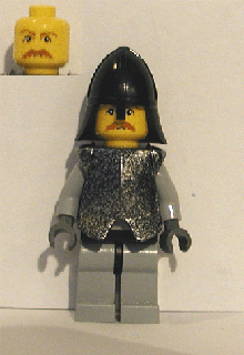 lego 2006 mini figurine cas305 Breastplate Armor over Light Bluish Gray, Black Neck-Protector, Brown Moustache 
