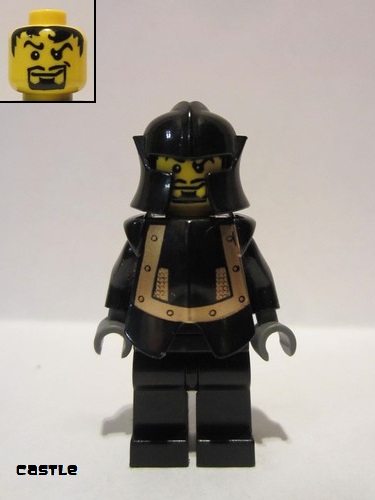 lego 2006 mini figurine cas308 Breastplate Armor over Black, Cheek Protection Helmet (Evil Knight) 