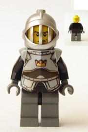 lego 2007 mini figurine cas334 Crown Knight Plain With Breastplate, Grille Helmet, Scowl 