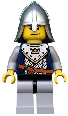 lego 2007 mini figurine cas337 Crown Knight Scale Mail With Crown, Helmet with Neck Protector, Scowl 