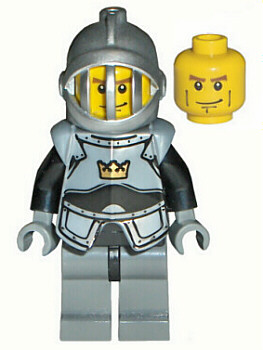 lego 2007 mini figurine cas340 Crown Knight Plain With Breastplate, Grille Helmet, Vertical Cheek Lines 