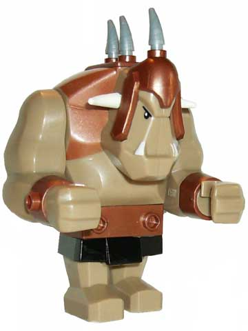 lego 2008 mini figurine cas358 Troll Dark Tan with Copper Armor, Big Figure 