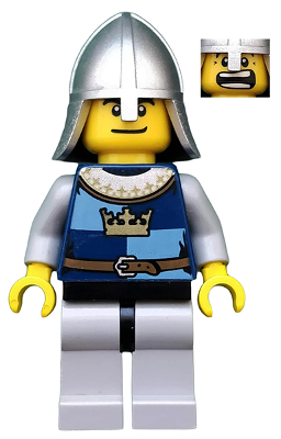 lego 2008 mini figurine cas371 Crown Knight Quarters Helmet with Neck Protector, Dual Sided Head 