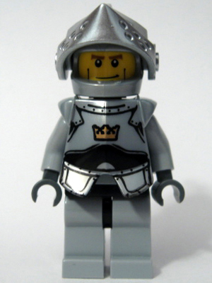 lego 2008 mini figurine cas379 Crown Knight Plain With Breastplate, Helmet with Visor, Vertical Cheek Lines 