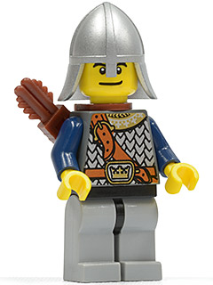 lego 2008 mini figurine cas385 Crown Knight Scale Mail With Chest Strap, Helmet with Neck Protector, Dual Sided Head 