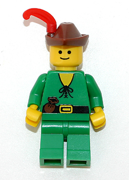 lego 2009 mini figurine cas128new Forestman Pouch, Reddish Brown Hat, Red Feather (Reissue) 