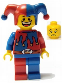 lego 2009 mini figurine cas403a Jester Dual Sided Head 