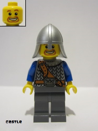 lego 2009 mini figurine cas407 Crown Knight Scale Mail With Chest Strap, Helmet with Neck Protector, Beard around Mouth 