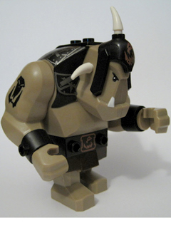 lego 2009 mini figurine cas423 Troll Dark Tan with Black Armor, Big Figure 
