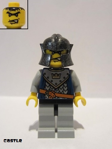 lego 2009 mini figurine cas436 Crown Knight Scale Mail With Crown, Speckle Black-Silver Helmet, Angry Eyebrows (Castle Watch) 