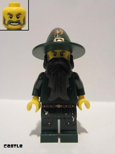 lego 2010 mini figurine cas435 Dark Green Wizard . .
