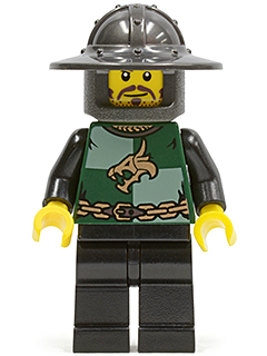 lego 2010 mini figurine cas456 Dragon Knight Quarters Helmet with Broad Brim, Moustache and Stubble 