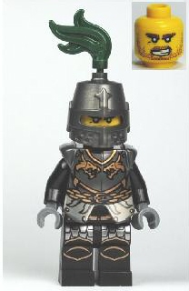 lego 2010 mini figurine cas462 Dragon Knight Armor With Chain, Helmet Closed, Bared Teeth 
