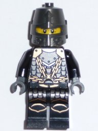 lego 2010 mini figurine cas468 Dragon Knight Scale Mail With Chains, Helmet Closed, Gray Beard 