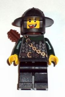 lego 2011 mini figurine cas494 Dragon Knight Scale Mail With Chain and Belt, Helmet with Broad Brim, Quiver, Missng Tooth 