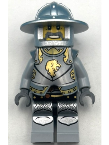 lego 2011 mini figurine cas597 Lion Knight Armor With Lion Head, Helmet with Broad Brim 