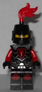 lego 2013 mini figurine cas524 Dragon Knight Armor With Dragon Head, Helmet Closed, Red Plume, Black Bushy Eyebrows 
